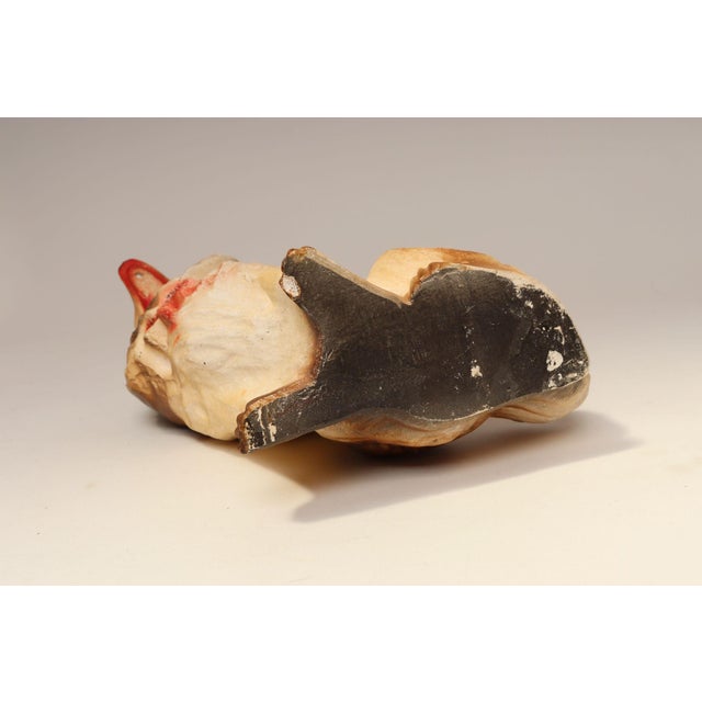 Paint Vintage Folk Art Chalkware Carnival Chalk Brown Collie Dog Sculpture / Figurine For Sale - Image 7 of 15