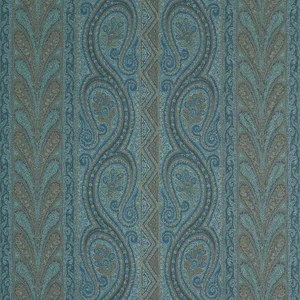 Schumacher Chatelaine Paisley Fabric in Blue