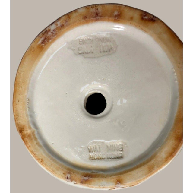 Vintage Wai Ming Hong Kong Blanc De Chine Porcelain Guanyin Lotus Statue 14" For Sale - Image 9 of 15