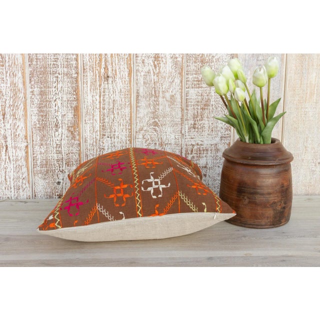 Textile Abi Antique Indian Folk Pillow For Sale - Image 7 of 10