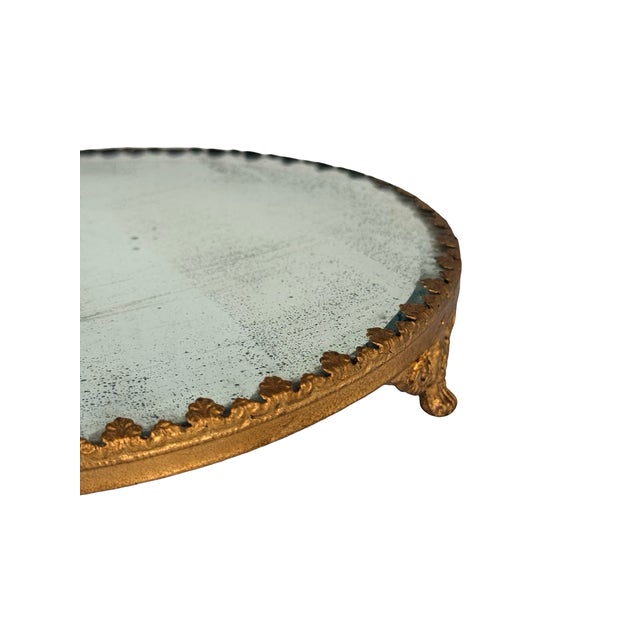 Late 19th Century Late 19th Century French Rococo Ormolu Plateau Mirror Tray For Sale - Image 5 of 11
