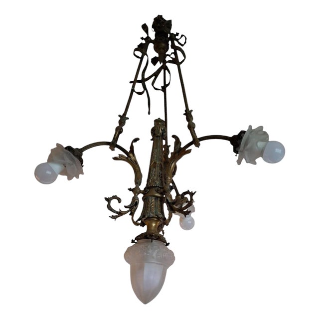 Louis XVI Style Bronze Chandelier For Sale