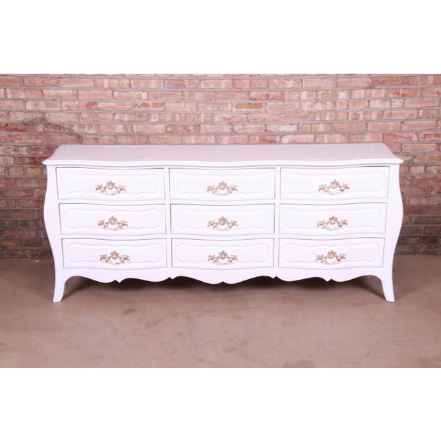 Baker Furniture French Provincial Louis Xv White Lacquered Triple Dresser Newly Refinished Chairish
