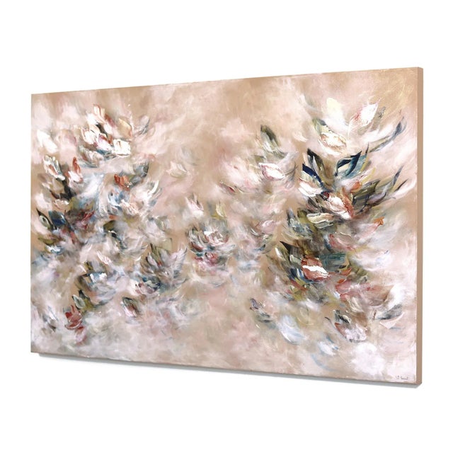 l'Art De S'emerveiller -Large Abstract Luminous Textural Floral Acrylic Original Artwork by Ve Boisvert For Sale In Los Angeles - Image 6 of 9