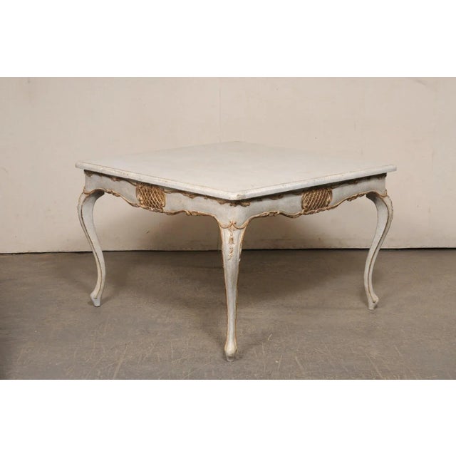 Italian Carved & Painted Square Table For Sale - Image 9 of 11