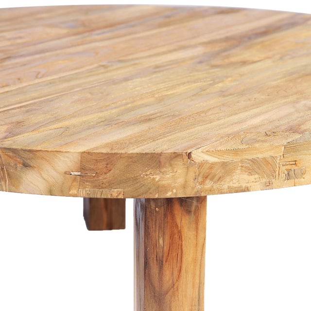 Wood Modern Round Teak Coffee Table For Sale - Image 7 of 9