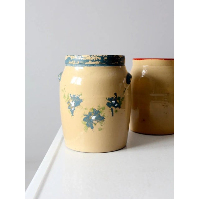 Ceramic Vintage Hand Painted Cookie Jars - Set of 3 For Sale - Image 7 of 11