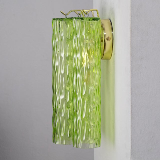 Italian Wall Light in Murano Green Glass, 1990s For Sale - Image 6 of 14