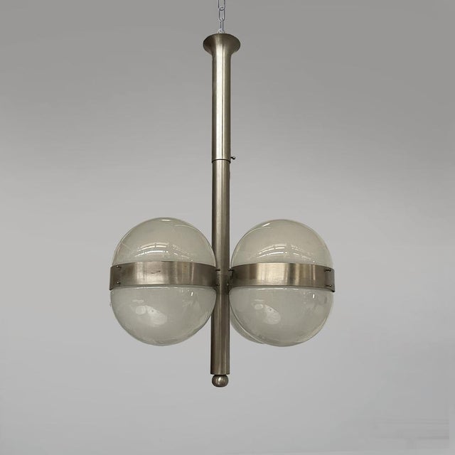 Mid-Century Modern Mid-Century Modern Italian Tetraclio Chandelier by Mazza for Artemide, 1960s For Sale - Image 3 of 18