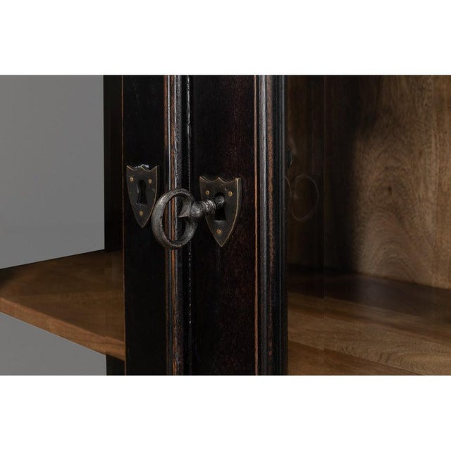 2020s Traditional Tall Bookcase, 80" - Ebonized Walnut with Glass Display Doors For Sale - Image 5 of 11