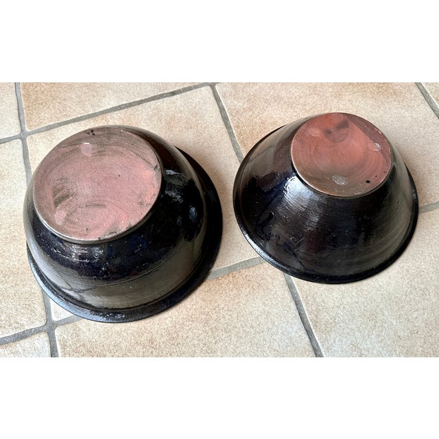 Large Studio Ceramic Art Bowls with Modernist Decor, Germany, 1960s, Set of 2 For Sale - Image 16 of 18