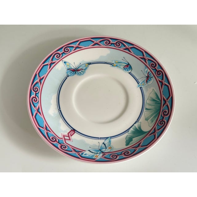 Ceramic Le Jardin Des Papillons Coffee Cup and Saucer from Hermès, 1990s, Set of 2 For Sale - Image 7 of 8