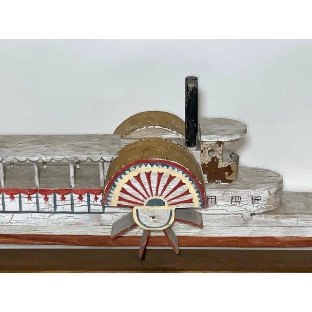2000 - 2009 Folk Art Paddle Steamer Model For Sale - Image 5 of 8