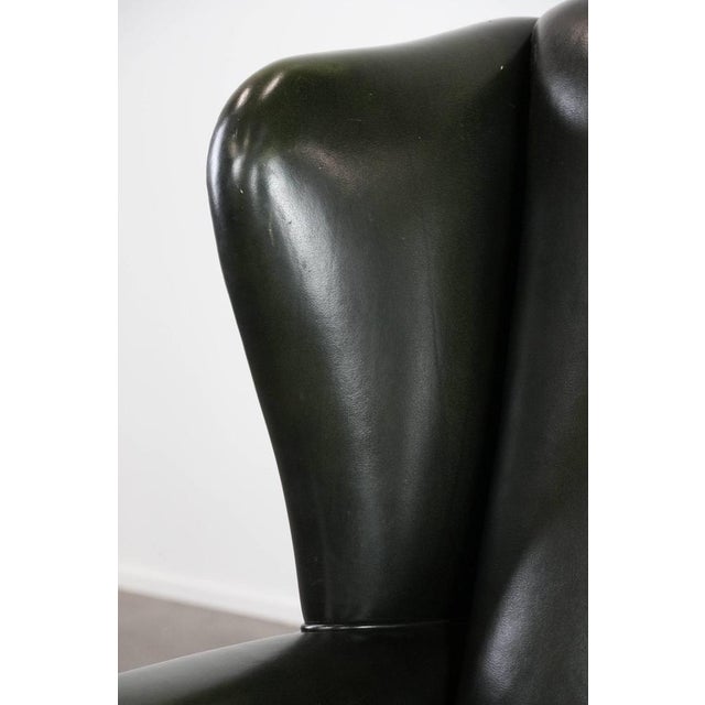 Chesterfield Wing Chair in Cowhide Leather For Sale - Image 11 of 17