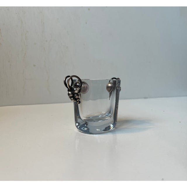 Swedish Art Deco Glass Vase with Silver Grape Cluster from Strömbergshyttan, 1950s For Sale - Image 6 of 10