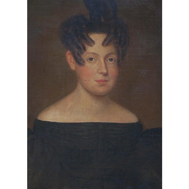 American Portrait Painting of a Lady of the Verplanck Family, 1820s For Sale - Image 10 of 12