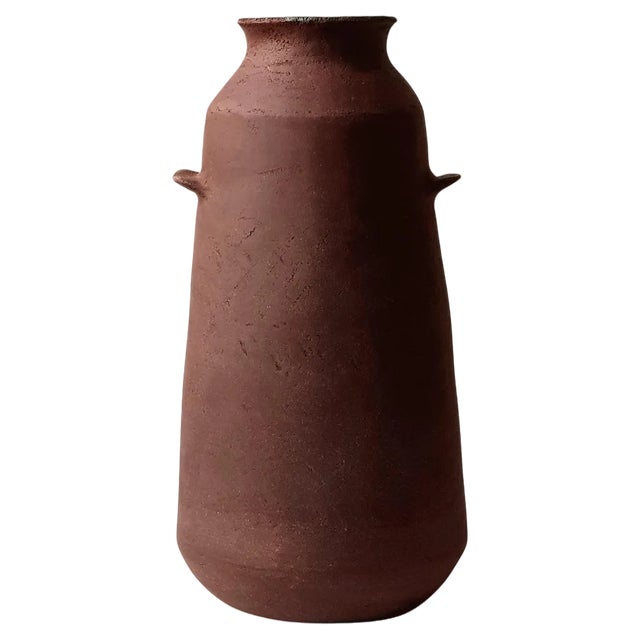 Red Stoneware Alavastron Vase by Elena Vasilantonaki For Sale