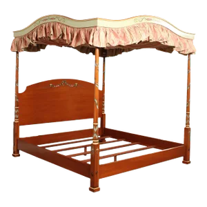 Sheraton Style Fine Quality Hand Paint Decorated King Size Poster Canopy Bed