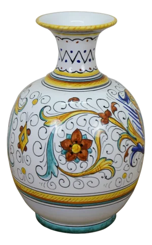 Italian Deruta Raffaellesco Custom Made Porcelain Serpent Dragon Vase 8"