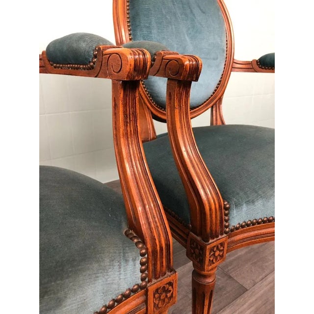Set of Louis XVI Style Armchairs, 1920s For Sale - Image 4 of 13