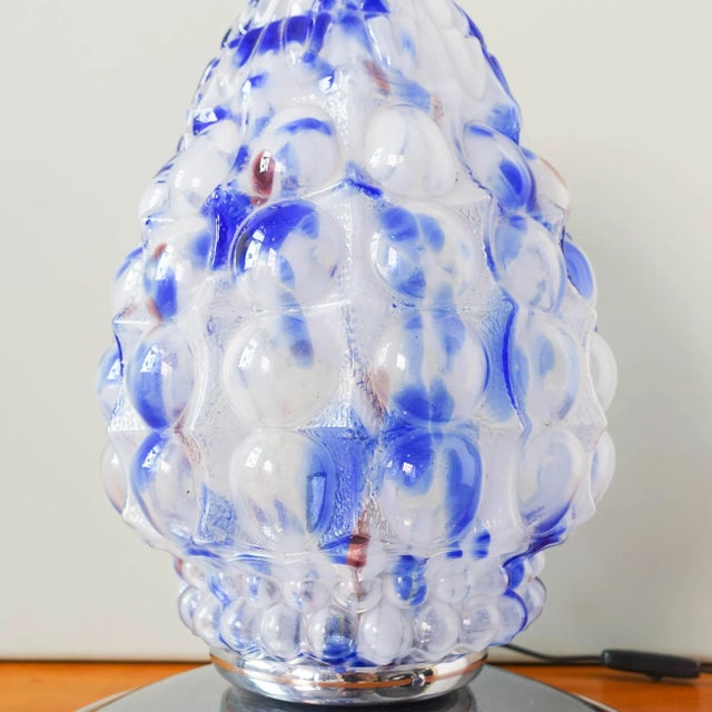 Bubbles Table Lamp in White & Blue from Gaivota, 1970s For Sale - Image 4 of 13