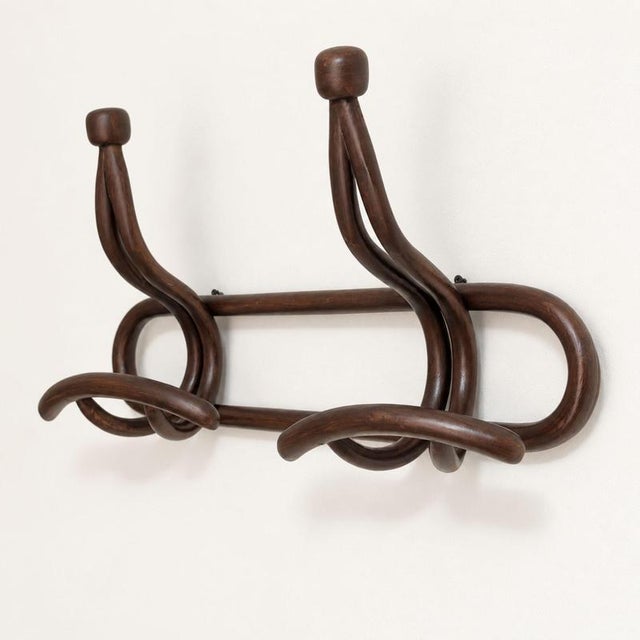 Wood Italian Art Nouveau Walnut Wall Coat Rack For Sale - Image 7 of 9