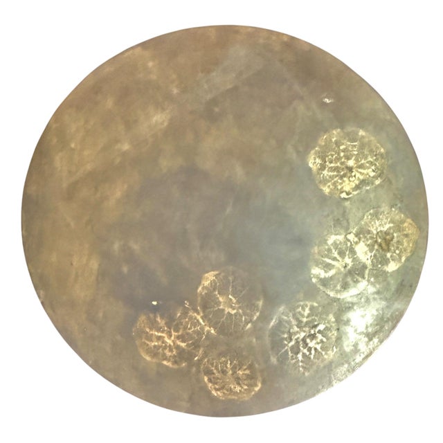 Coastal Low Round Concrete Stool by Baker Furniture For Sale - Image 3 of 3