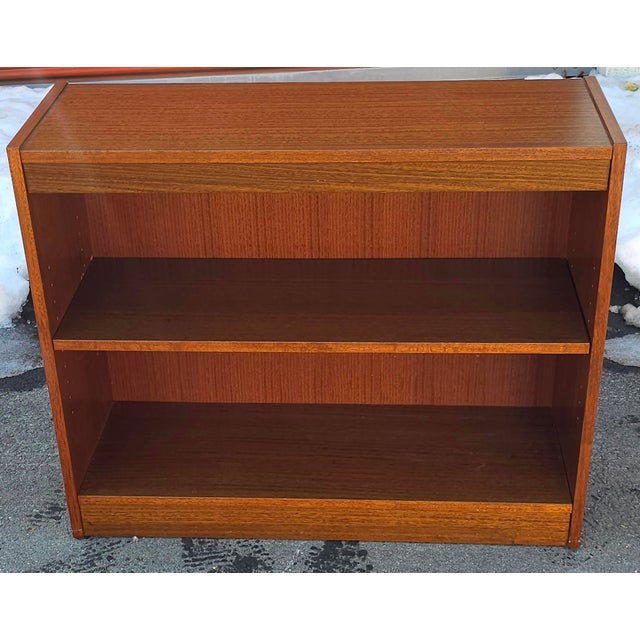 Wood Late 20th Century Danish Modern Low Bookshelf For Sale - Image 7 of 11