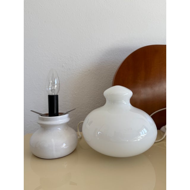 Space Age Opaline Glass Table Lamp, 1970s For Sale - Image 3 of 6