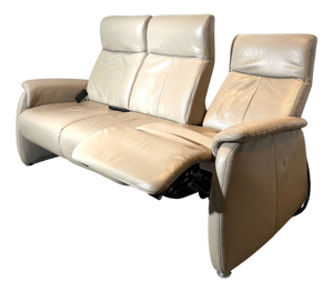 Two-Seater and Three-Seater Leather Sofas from Musterring, Set of 2