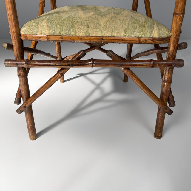 Art Deco Italian Armchairs in Fabric and Bamboo, 1930s, Set of 2 For Sale - Image 14 of 18