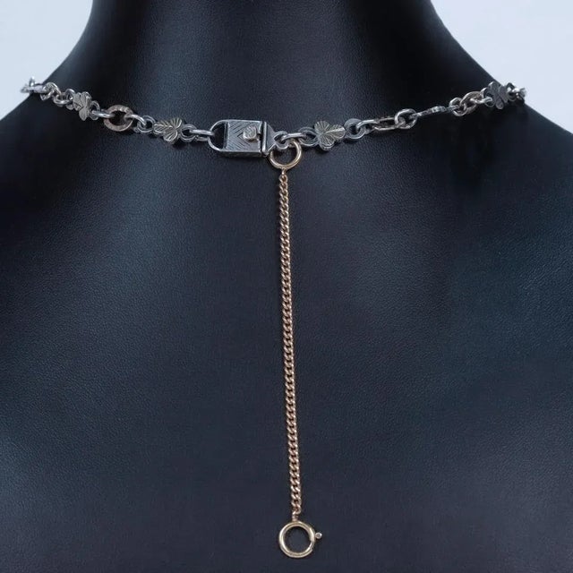 Vintage Signed Modernist 1970's Gold, Silver, & Gemstone Necklace/Brooch by Resia Schor For Sale - Image 11 of 12