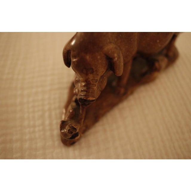 Early 20th Century Late Qing Carved Shoushan Soapstone Sculpture of a Sow With Piglets, Signed For Sale - Image 15 of 17