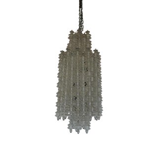 Chandelier with Murano Glass Pendants from Salviati, 1970 For Sale