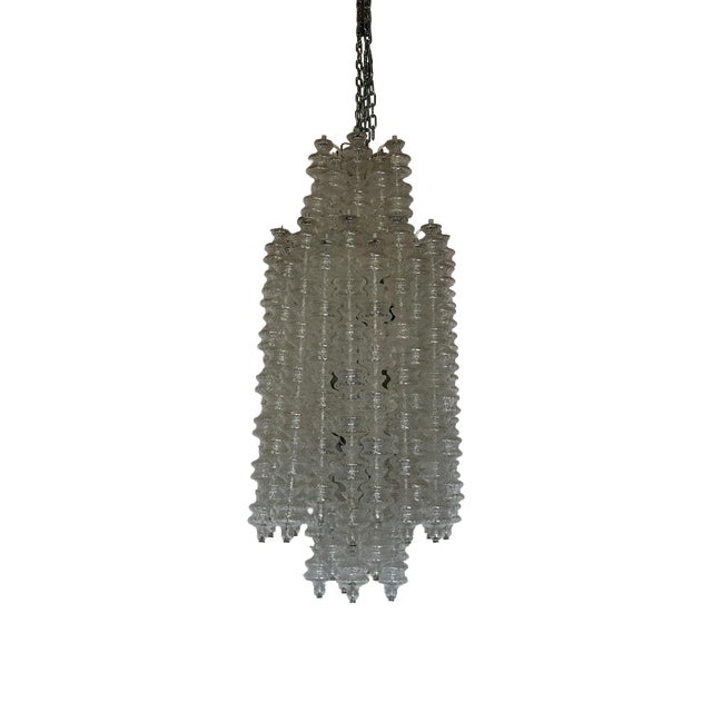 Chandelier with Murano Glass Pendants from Salviati, 1970 For Sale
