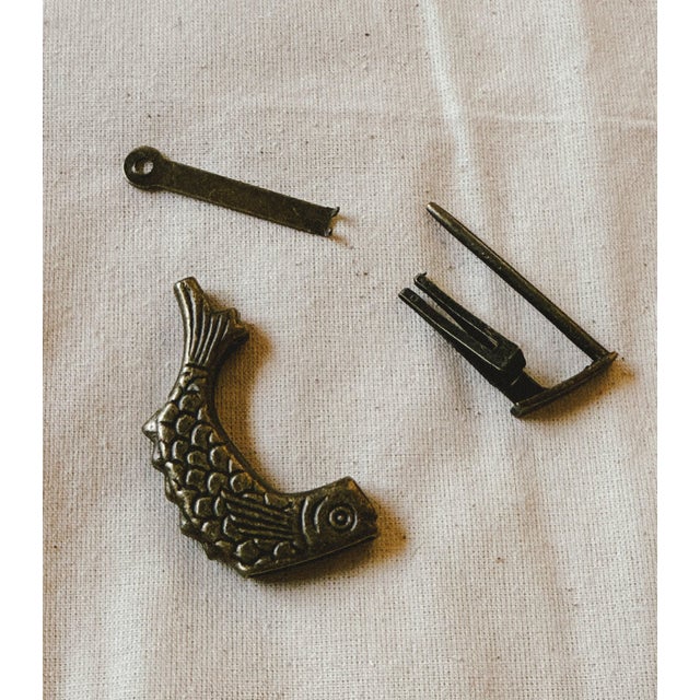 Vintage Brass Fish Padlock For Sale - Image 3 of 4
