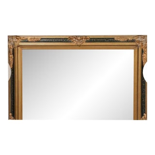 Regency Revival Style Parcel Gilt and Black Lacquer Wall Mirror, 21st C For Sale