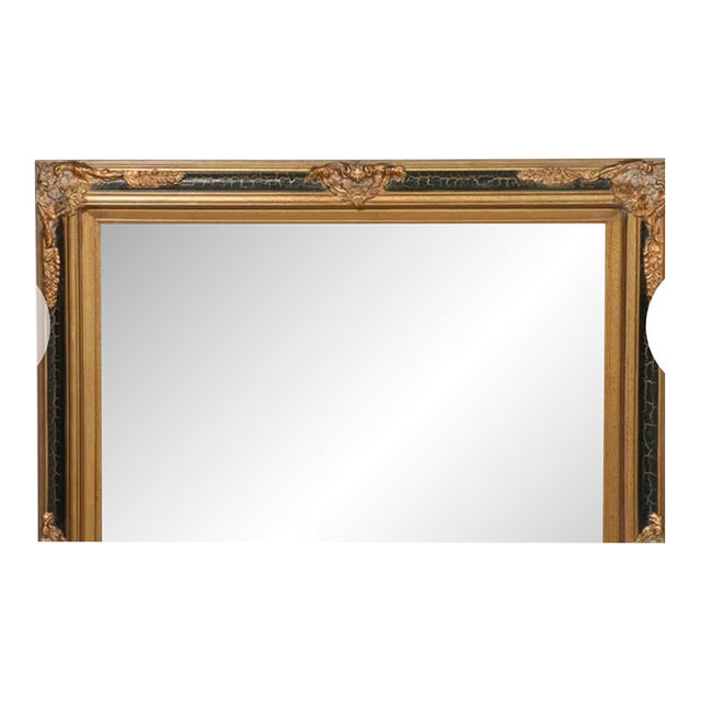 Regency Revival Style Parcel Gilt and Black Lacquer Wall Mirror, 21st C For Sale