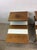 1960s Pair of Mid Century Modern Step End Tables With Wood and Lacquer Top & Brass Legs For Sale - Image 5 of 11