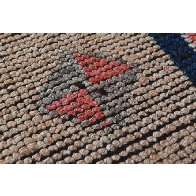 Boho Chic 1970s Turkish Oushak Handmade Wool Cotton Pink Runner Rug For Sale - Image 3 of 11