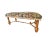 English Vintage Jacobean Tapestry Hall Bench With Turned Wood Legs, Scalloped Fringe & Upholstered Floral Seat For Sale - Image 3 of 12