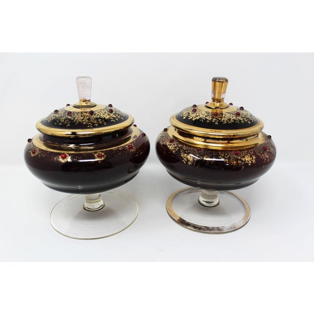 Murano Vintage Venetian Compotes - a Pair For Sale - Image 4 of 5