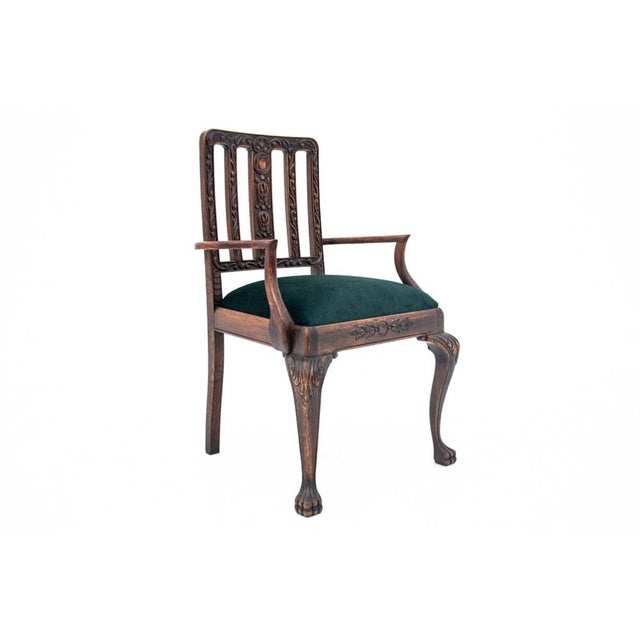 Brown Chippendale Armchair, 1900s For Sale - Image 8 of 11