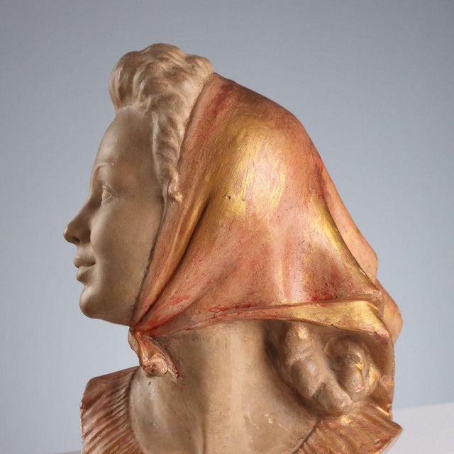 Ceramic Face of Commoner Figure in Terracotta For Sale - Image 7 of 9