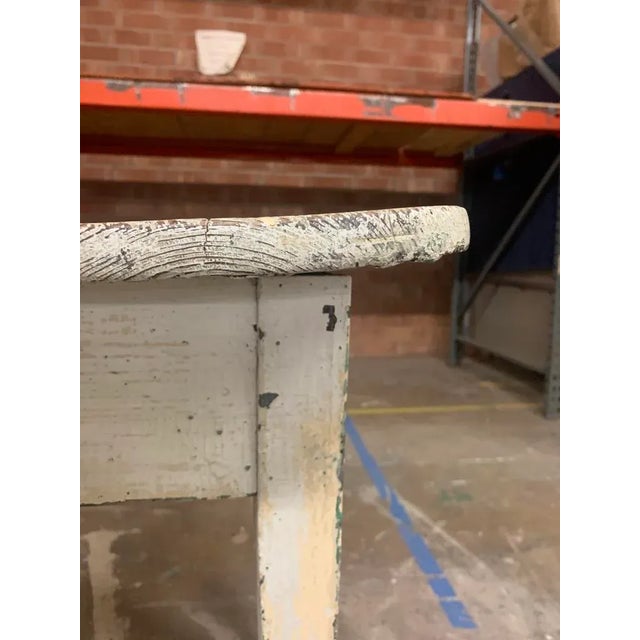 Rustic 1950s Swedish Rustic Painted Wood Farmhouse Dining Table For Sale - Image 3 of 6