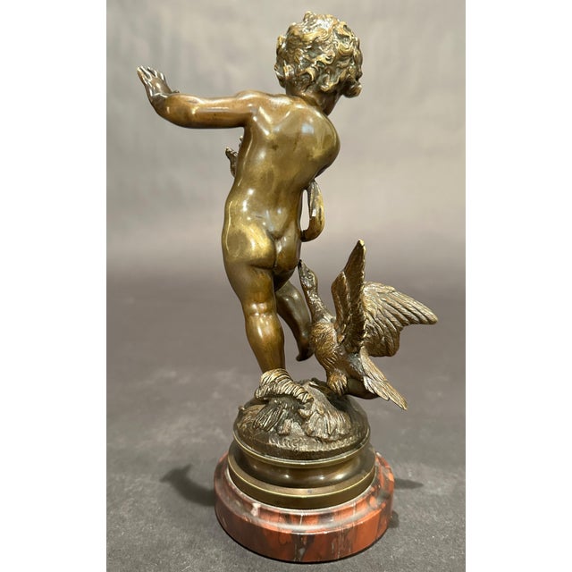 Auguste Moreau Late 19th Century 19th Century Bronze Sculpture Of A Boy With Geese By Auguste Moreau For Sale - Image 4 of 5
