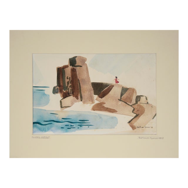 "Lonely Rocks" - Original 1958 Watercolor on Paper by Bertram Spencer For Sale