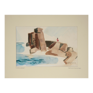 "Lonely Rocks" - Original 1958 Watercolor on Paper by Bertram Spencer