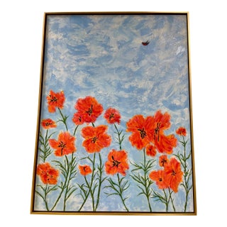 Painting Poppy Floral Study For Sale