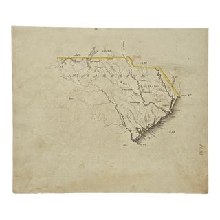 South Carolina Map by Luke Drury, 1822 For Sale